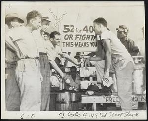 Pickets at Texaco Refinery-Vernon Do Jean, his foot on a bench, gives instructions to pickets at the gates Texaco Refinery at Port Arthur, Tex., where a strike is in progress.