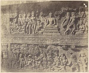 Bas-relief from Borobudur, Java, Indonesia