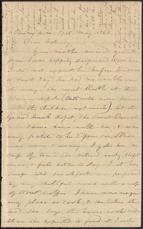 Letter from Zadoc Long to John D. Long, May 17, 1868 - Digital Commonwealth