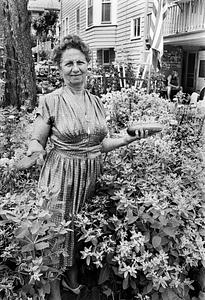 Ann Vetere in her garden