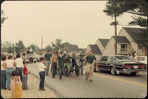 Antique fire apparatus on parade