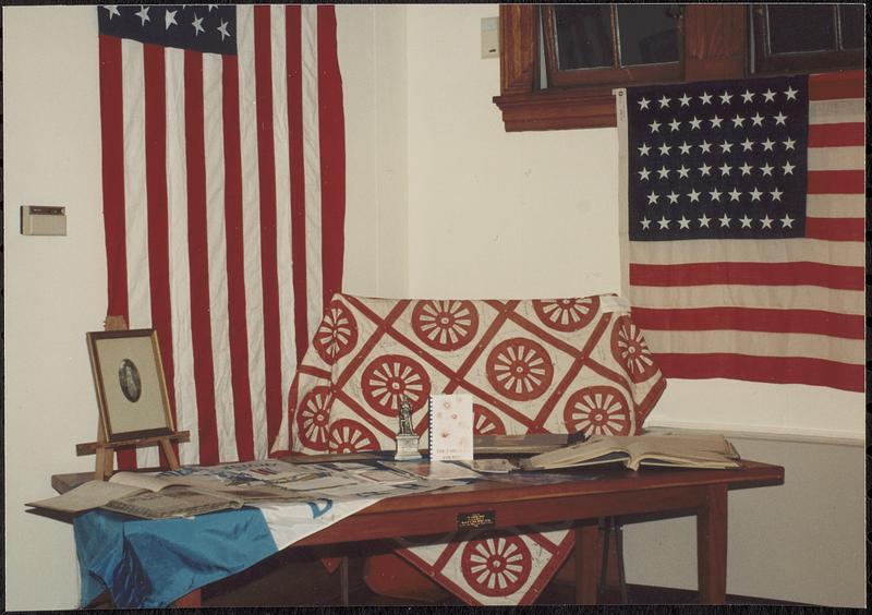 Daughters of the American Revolution display, Lawrence Library art gallery