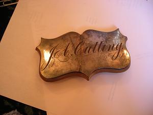 J. A. Cutting engraved nameplate