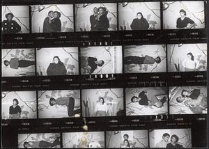 Contact sheet featuring young men and women posing