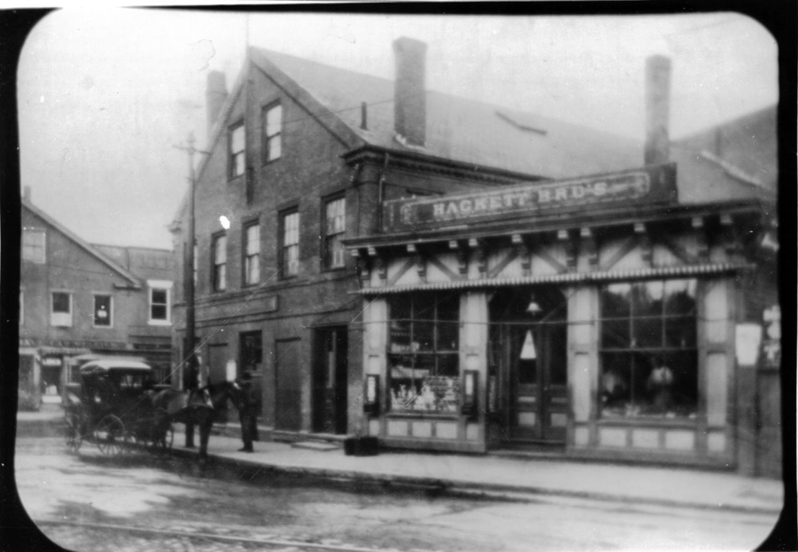 Hackett Brothers store on the Delta in Watertown Square before 1905.