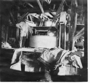Interior of Grist Mill.