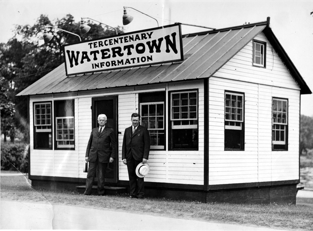 Watertown Tercentenary Information booth, Watertown Square.
