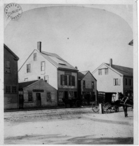 South side of Main Street near Watertown Square in 1865.