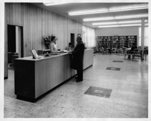 Circulation Desk at Watertown Free Public Library.