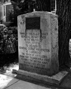 Commemorative granite monument in front of the East Branch Library, Mount Auburn Street