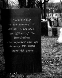 Grave marker of John George, 1751 - 1820.
