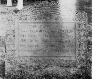 Grave of Palgrave (also Palsgrave) Wellington, 1653 - 1715.