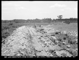 Sudbury Department, improvement of Lake Cochituate, Open Channel at Bell's Mill Pond, Framingham, Mass., Jul. 29, 1910