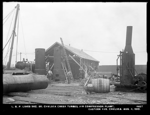 Distribution Department, Low Service Pipe Lines, Section 38, Chelsea Creek tunnel air compressor plant, Eastern Avenue, Chelsea, Mass., Aug. 4, 1910