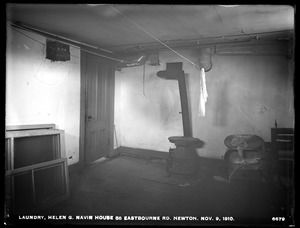 Distribution Department, Weston Aqueduct Supply Mains, laundry, Helen G. Navin's house, 55 Eastbourne Road, Newton, Mass., Nov. 9, 1910