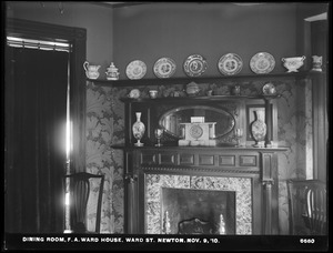 Distribution Department, Weston Aqueduct Supply Mains, dining room, F. A. Ward's house, Ward Street, Newton, Mass., Nov. 9, 1910