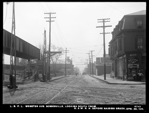 Distribution Department, Low Service Pipe Lines, Webster Avenue, looking south from Boston & Maine Railroad, before raising grade, Somerville, Mass., Apr. 29, 1911