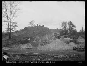 Distribution Department, Hyde Park Pumping Station, excavating, Hyde Park, Mass., Nov. 2, 1911