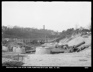 Distribution Department, Hyde Park Pumping Station, excavating, Hyde Park, Mass., Nov. 14, 1911