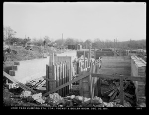 Distribution Department, Hyde Park Pumping Station, coal pocket and boiler room, Hyde Park, Mass., Dec. 20, 1911