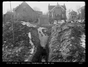 Sudbury Department, Beaver Dam Brook, ditch in George H. Davis' land, Framingham, Mass., Jan. 25, 1912