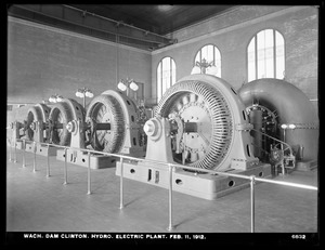 Wachusett Dam, Hydroelectric Power Plant, view of the four electric generators, Clinton, Mass., Feb. 11, 1912
