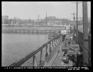 Distribution Department, Low Service Pipe Lines, extension of tunnel under Mystic River at Chelsea North Bridge, Charlestown, Mass., Mar. 26, 1912