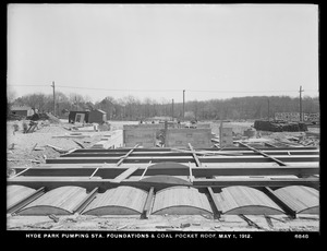 Distribution Department, Hyde Park Pumping Station, foundations and coal pocket roof, Hyde Park, Mass., May 1, 1912