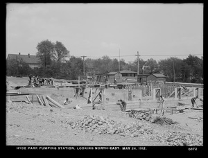 Distribution Department, Hyde Park Pumping Station, looking northeast, Hyde Park, Mass., May 24, 1912