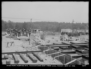 Distribution Department, Hyde Park Pumping Station, foundations east from coal pocket, Hyde Park, Mass., May 24, 1912