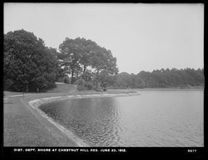 Distribution Department, Chestnut Hill Reservoir, shore, Brighton, Mass., Jun. 23, 1912