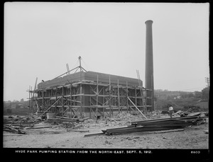 Distribution Department, Hyde Park Pumping Station, from the northeast, Hyde Park, Mass., Sep. 5, 1912