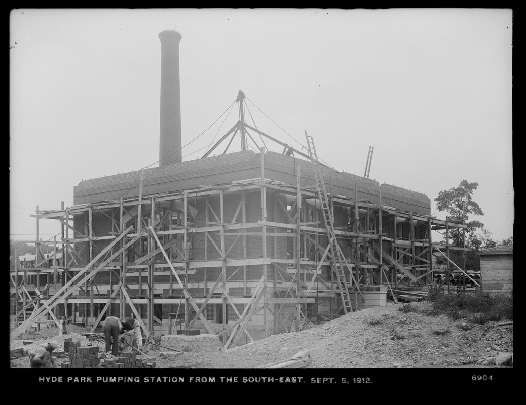 Distribution Department, Hyde Park Pumping Station, from the southeast, Hyde Park, Mass., Sep. 5, 1912