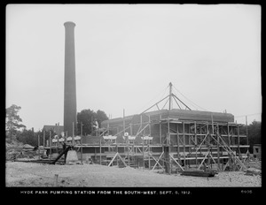 Distribution Department, Hyde Park Pumping Station, from the southwest, Hyde Park, Mass., Sep. 5, 1912