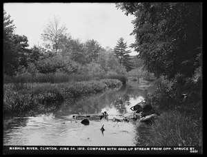 Wachusett Department, Nashua River, upstream from opposite Spruce Street (compare with No. 4536), Clinton, Mass., Jun. 24, 1913