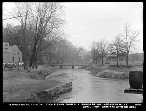 Wachusett Department, Nashua River, downstream from railroad bridge below Lancaster Mills (compare with No. 6934), Clinton, Mass., Apr. 1, 1914
