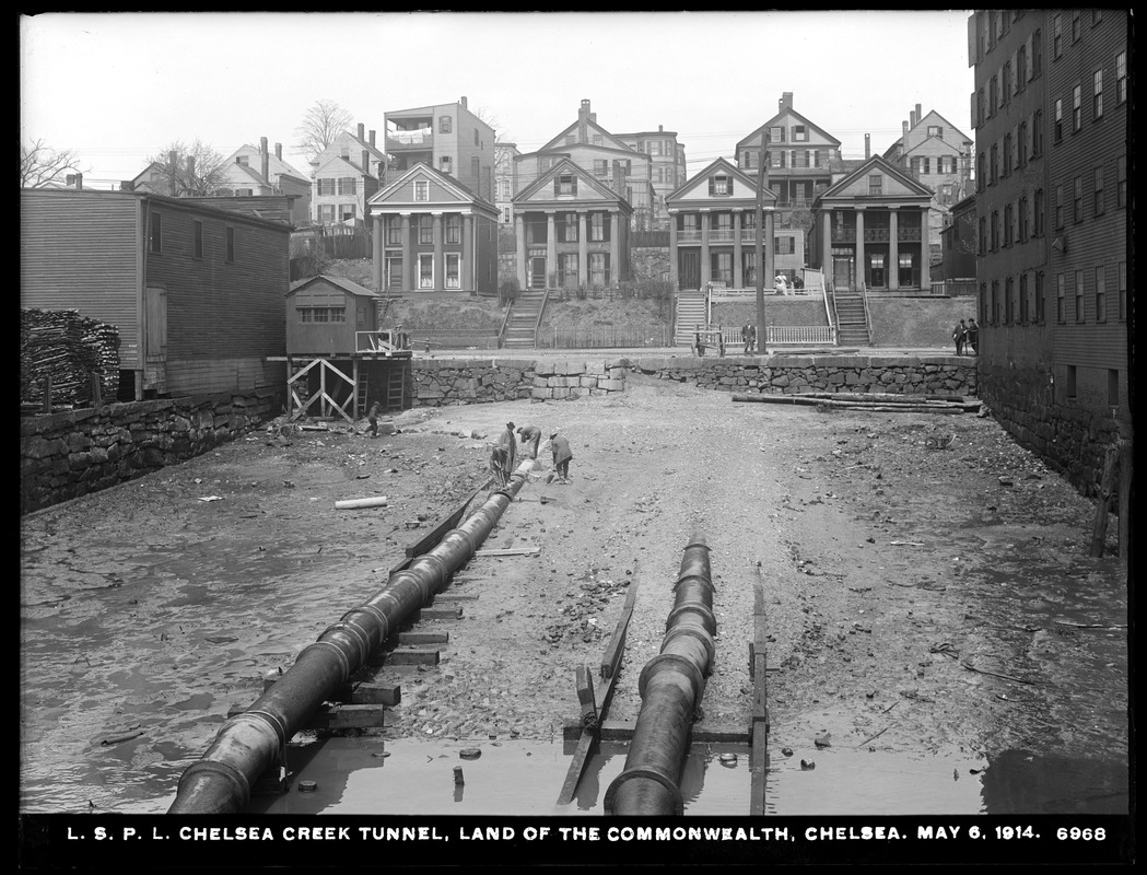 Distribution Department, Low Service Pipe Lines, Chelsea Creek Tunnel, land of the Commonwealth, Chelsea, Mass., May 6, 1914