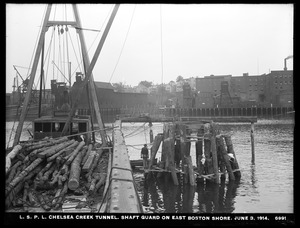 Distribution Department, Low Service Pipe Lines, Chelsea Creek Tunnel, shaft guard on East Boston shore, East Boston, Mass., Jun. 3, 1914