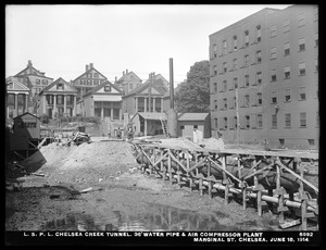Distribution Department, Low Service Pipe Lines, Chelsea Creek Tunnel, 36-inch water pipe and air compressor plant, Marginal Street, Chelsea, Mass., Jun. 18, 1914