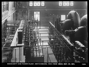 Wachusett Department, Wachusett Dam Hydroelectric Power Plant, switchboard, view from rear, Clinton, Mass., Nov. 23, 1914