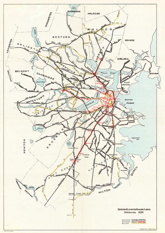 Boston Elevated Railway lines operated 1925