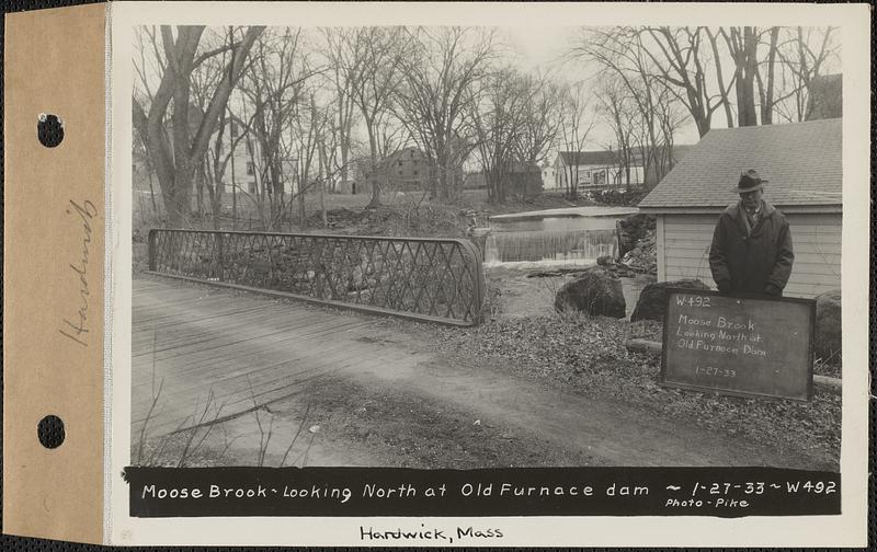 Moose Brook, looking north at Old Furnace dam, Hardwick, Mass., Jan. 27