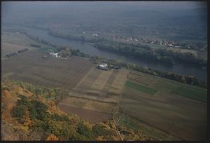 Landscape of farmland and river