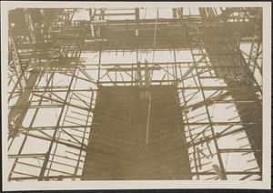 Construction of the Museum of Fine Arts, roof from interior