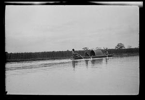 Sampan on waterway