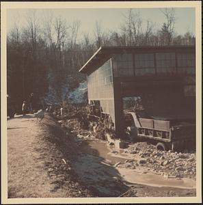 Exterior flood damage at Clark-Aiken