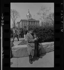 Man waiting to see President Gerald Ford in Concord, New Hampshire