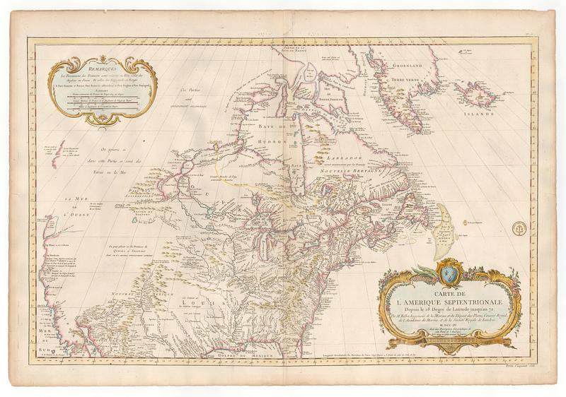 Carte de l'Amerique Septentrionale depuis le 28 degre de latitude jusqu'au 7