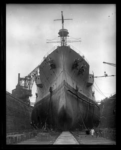 USS Utah in South Boston drydock