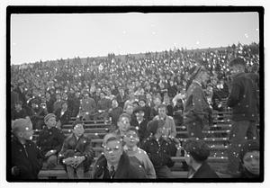 A large crowd in stands, Braves Field